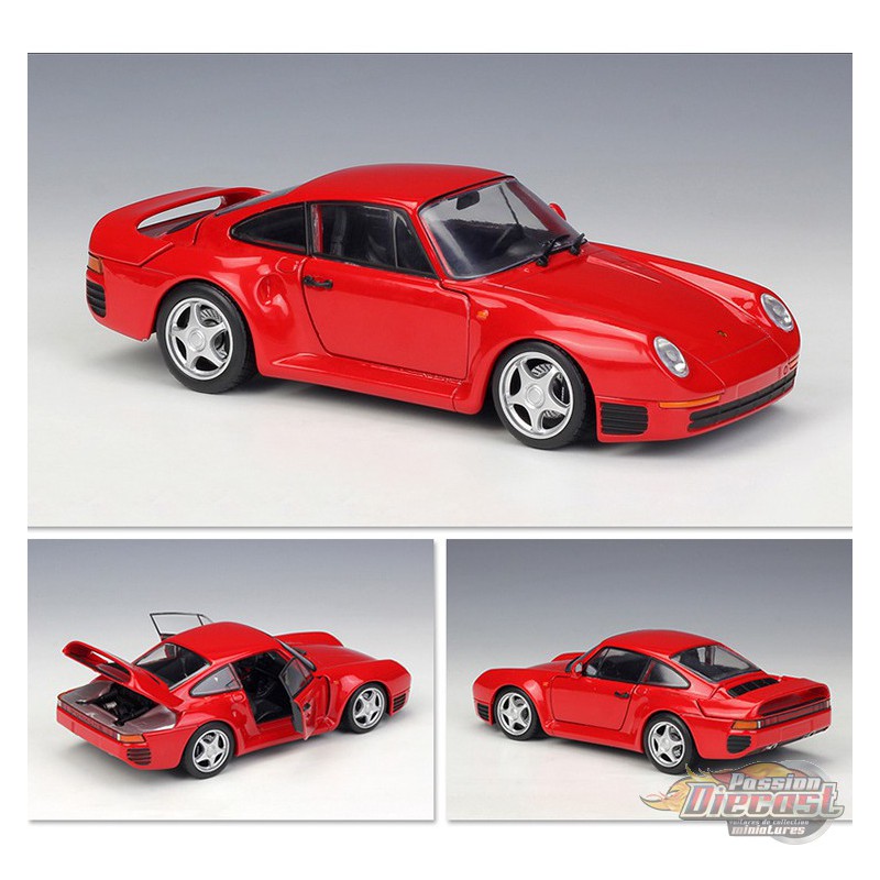 1/24 - 1/27 Welly NEX Porsche 959 & Silver Wheels Diecast Model Car Red  24076
