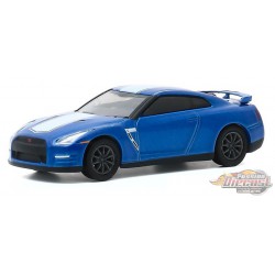 GT-R (R35) - Bayside Blue with White Stripe -  Anniversary Collection 11 - 1,64 greenlight - 28040 D  - Passion Diecast