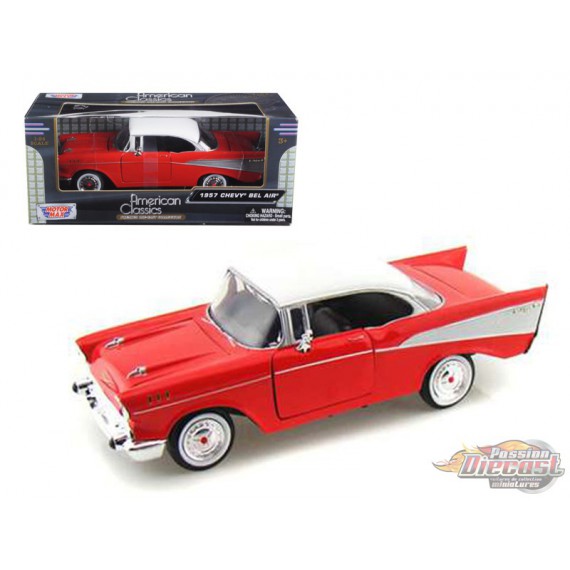 Chevrolet  Bel Air 1957 Rouge  - Motormax 1/24 73228 RD  - Passion Diecast 