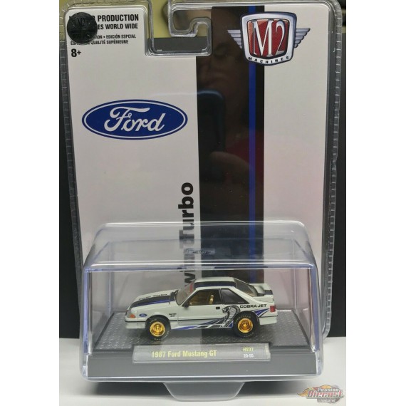 1987 Ford Mustang GT 5.0 Twin Turbo Fox Body - M2 Machines 1:64 Hobby  Exclusive - CHASE CAR 31500-HS07GR - Passion Diecast