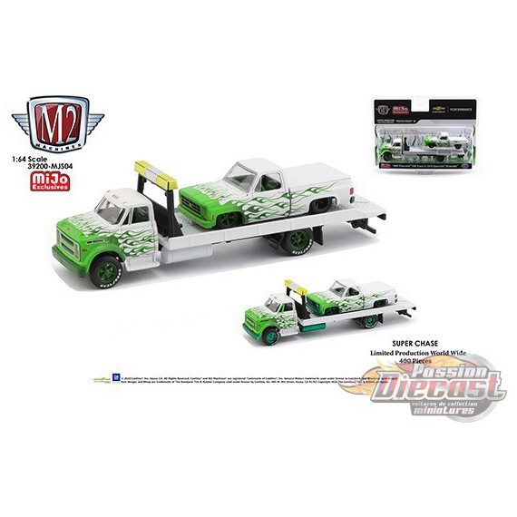 AUTO HAULERS 1976 Chevy C60 With 1979 Chevy Silverado -  M2 1/64  39200 MJS04 -  Passion Diecast 