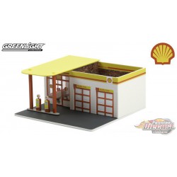 Shell Oil  2  - Vintage Gas Station - Mechanic's Corner Series 7- Greenlight 1/64 -  57073  - Passion diecast