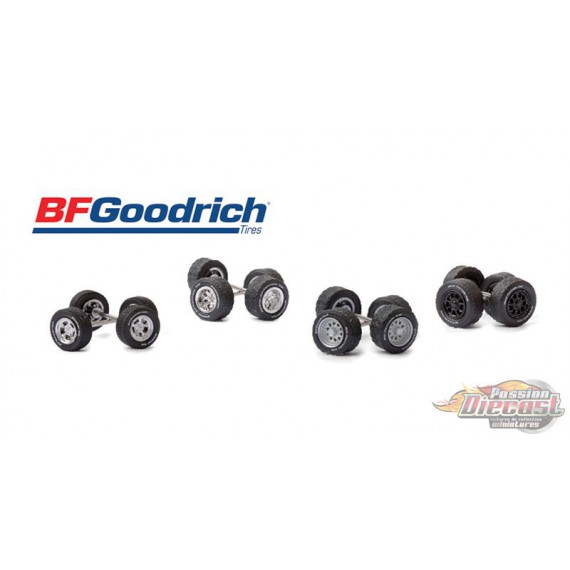 BF Goodrich Wheel & Tire Pack  - Auto Body Shop series 4 - Greenlingt 1/64   - 16070 A - Passion  Diecast
