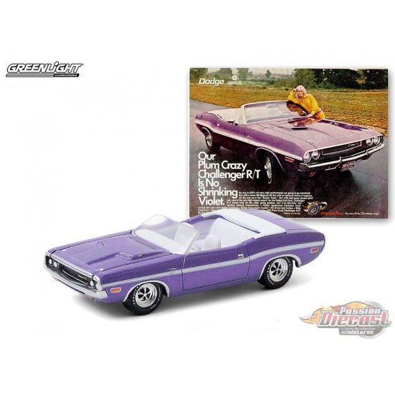 1971 Dodge Challenger R/T Convertible  -Vintage Ad Cars Series 3 - 1-64 Greenlight 39050 B  - Passion Diecast