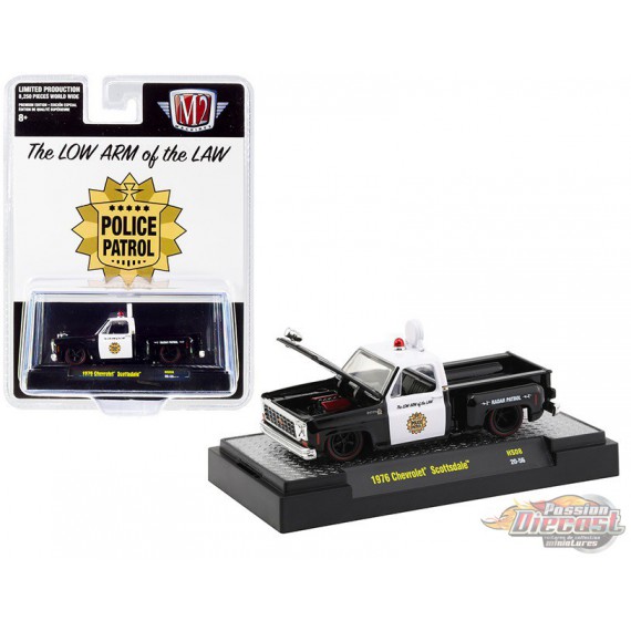 1976 Chevrolet Scottsdale Police Patrol -   M2 Machines 1:64 Hobby Exclusive Auto Trucks - 31500-HS08  -  Passion Diecast 