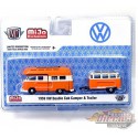 (Web Only) 1959 Volkswagen Bus  Double Cab Camper With Trailer - M2 Machines 1/64 Auto Trailer Mijo Exclusive - 38100 MJS03