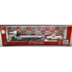 1957 Mack Model N Rollback Truck with 1978 Datsun 620 Pickup Coca-Cola -  M2 CHASE CAR 1/64  TW02 CGR