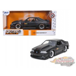 1989 Ford Mustang GT  Fox Body Mat Black   "Bigtime Muscle" - Jada 1/24 - 32304 - Passion Diecast 