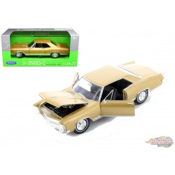 1965 Buick Riviera Gran Sport Gold - Welly 1/24 - 24072  GLD - Passion Diecast 