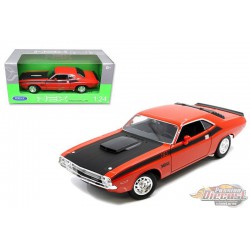1970 Dodge  Challenger T/A Orange - Welly 1/24 - 24029 OR  - Passion Diecast 