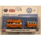 1959 Volkswagen Bus  Double Cab Camper With Trailer - SUPER CHASE CAR M2 Machines 1/64 Auto Trailer - 38100 MJS03GR