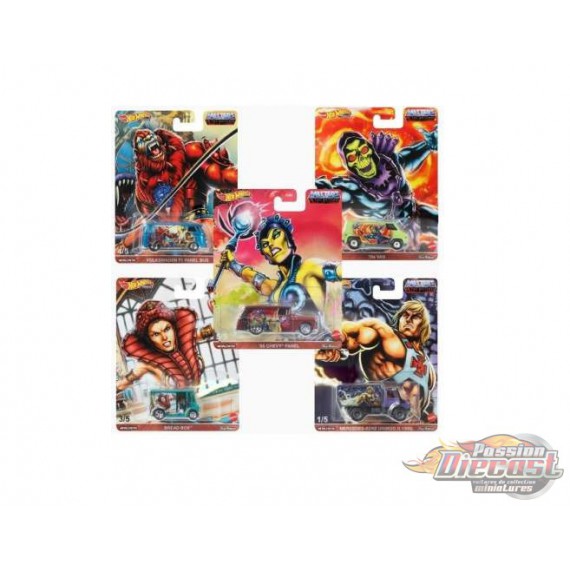 Hot Wheels 1:64  Pop Culture 2021 ''B'' Case Master Of The Universe  Ensemble de 5 Voitures  - DLB45-946J - Passion Diecast