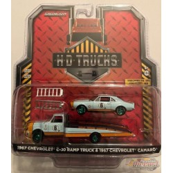 1967 Chevrolet C-30 Ramp Truck with  Camaro Gulf Oil  - H.D. Trucks  Series 18  1/64 GREENMACHINE 33170 AGR