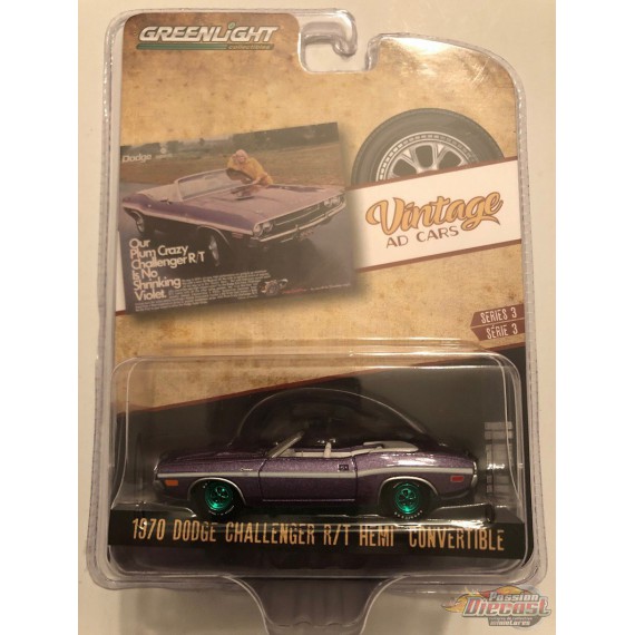 1971 Dodge Challenger R/T Convertible  -Vintage Ad Cars Series 3 - 1-64 GREENMACHINE 39050 BGR Passion Diecast