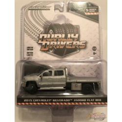 2015 Chevrolet Silverado 3500 Dually Flat Bed in Silver Ice - Dually Drivers  5 - Greenlight 1-64 - 46050 A