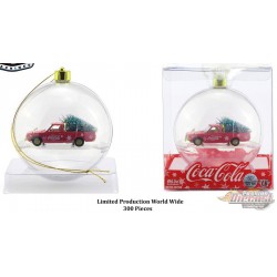 1976 Datsun 620 Pick Up  with tree - Coca-Cola Ornament- Candy Red/White - M2 Machines 1:64 MiJo CHASE CAR - 53500 MJS03GR