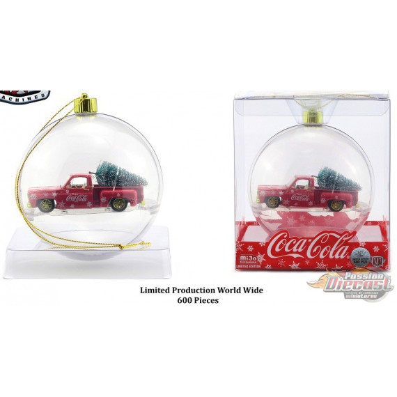 1974 Chevrolet Stepside avec arbre - Ornement Coca-Cola - Bonbons rouges/blancs - M2 1:64 -  MiJo CHASE CAR - 53500 MJS02GR Pass