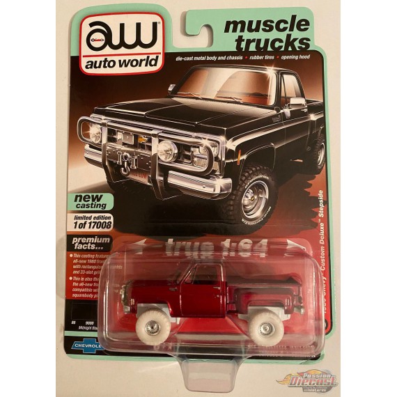 1980 Chevrolet Custom Deluxe 10 Stepside - Rouge  - CHASE CAR ULTRA RED Auto World 1/64 - AWSP048 AGR Passion Diecast