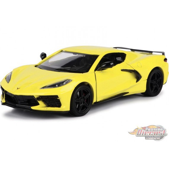 2020 Chevrolet Corvette C8 Stingray Jaune - Motormax 1/24 - 79360 YL - Passion Diecast 