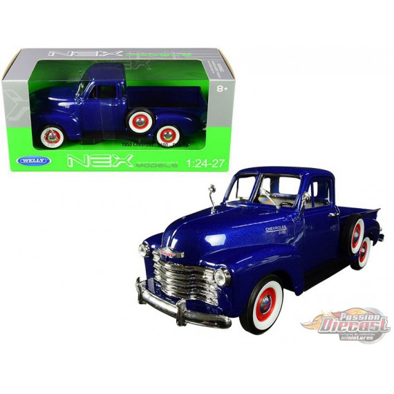 1953 Chevrolet 3100 Pick Up Bleu -  Welly 1/24 - 22087 BL - Passion Diecast 