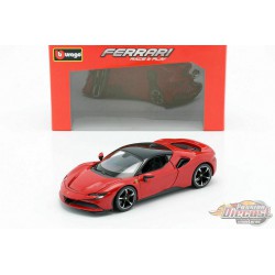 2019 Ferrari SF90 Stradale rouge  -  Bburago 1/24 - 26028 RD - Passion Diecast 