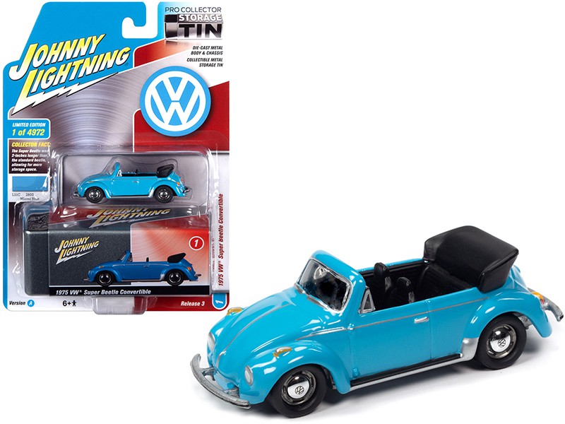 1975 Volkswagen Super Beetle Convertible Miami Blue- Collector