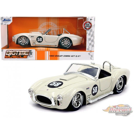 1965 Shelby Cobra 427 S/C Crème   "Bigtime Muscle" - Jada 1/24 - 31864  - Passion Diecast 