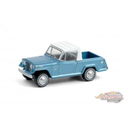 1970 Jeepster Commando Pickup in Light Blue Metallic with White Roof - Blue Collar Collection 8 - Greenlight 1/64 -  35180 B