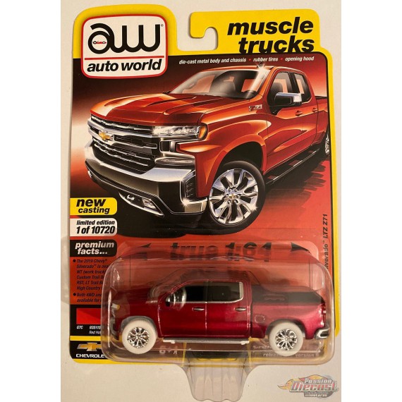 2019 Chevrolet Silverado LTZ Z71 - Bourgogne - CHASE CAR ULTRA RED Auto Wolrd 1:64 Premium - AWSP053 BGR Passion Diecast