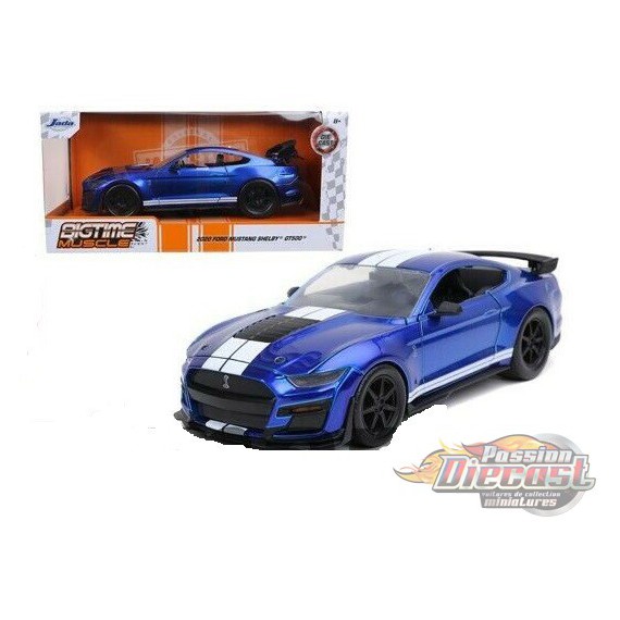 2020 Ford Shelby  GT500  Bleu avec bande Blanche -  Jada 1/24 - 53003 BL  32409 - Passion Diecast 