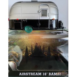 Roulotte Airstream 16  Bambi Sport - Silver et noir GREENMACHINE 1/24 18226GR