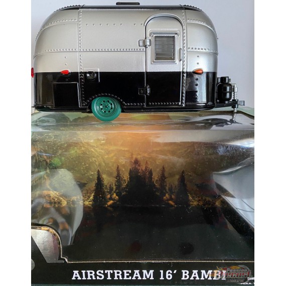 Roulotte Airstream 16  Bambi Sport - Silver et noir GREENMACHINE 1/24 18226GR Passion Diecast