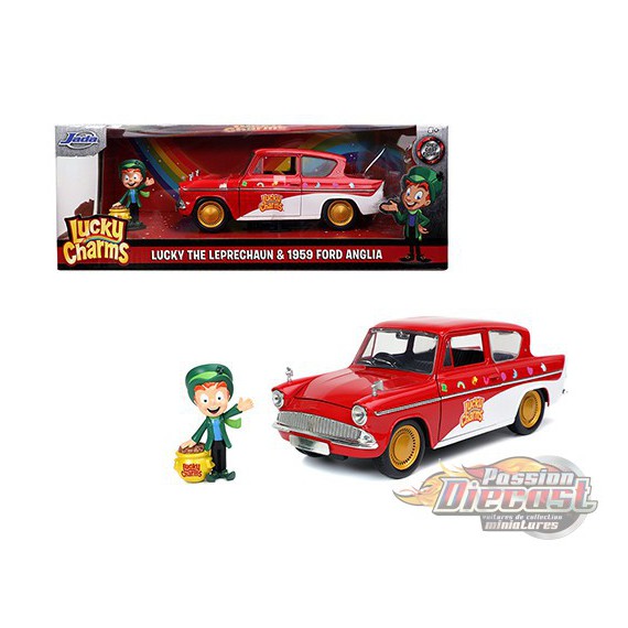 1959 Ford Anglia - Lucky Charms avec Lucky The Peprechaun -  Jada 1/24 - 32200 -  Passion Diecast