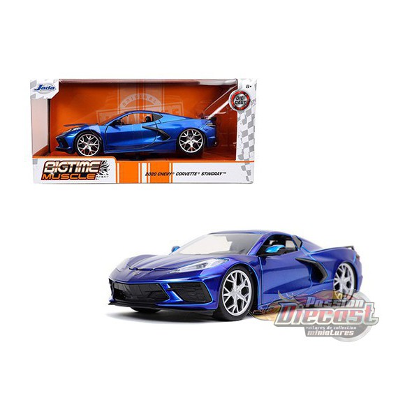 2020 Chevy Corvette C8 Stingray Bleu -  Jada 1/24 - Big Time muscle - 32537 BL - Passion Diecast 