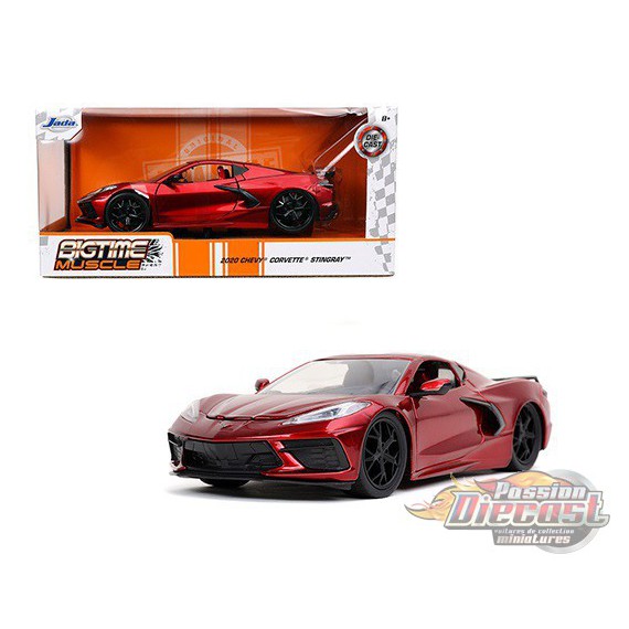 2020 Chevy Corvette C8 Stingray Rouge  -  Jada 1/24 - Big Time muscle - 32538 RD - Passion Diecast 