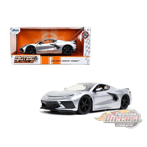 2020 Chevy Corvette C8 Stingray Silver  -  Jada 1/24 - Big Time muscle - 32539 SIL - Passion Diecast 