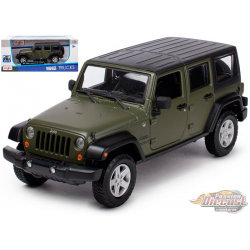 2015 Jeep Wrangler Unlimited verte avec toit noir - Maisto 1.24 - 31268 GRN - Passion diecast