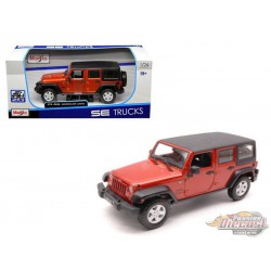 2015 Jeep Wrangler Unlimited Orange avec toit noir - Maisto 1.24 - 31268 OR  - Passion diecast
