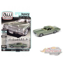 1975 Cadillac Eldorado - Vert Métallique avec toit en vinyle  - Auto World 1/64 - AWSP058 A  - Passion Diecast