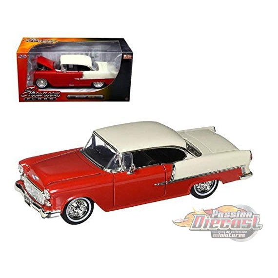 1955 Chevrolet Bel Air rouge -  Showroom Floor-  Jada 1/24 - 98887 - Passion Diecast 