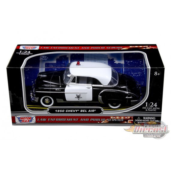 1950 Chevrolet Bel Air  Police - Motormax 1-24 - 76931 - Passion Diecast 