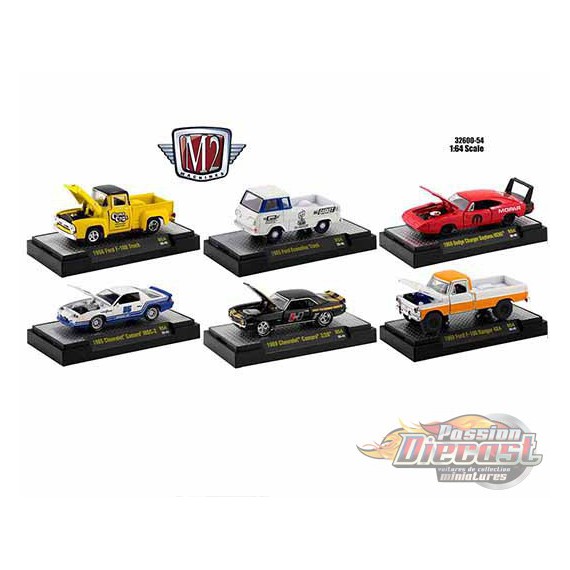 Auto-Trucks / Detroit Muscle Release 54  Assortment of 6 - M2 Machines 1-64 - 32600-54 -  Passion Diecast 