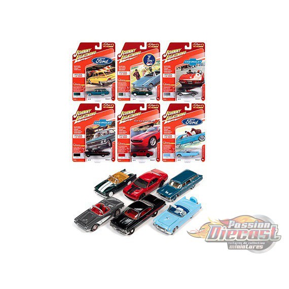Classic Gold 2020 Release 3 Set A (assortiment de 6 voitures) Johnny Lightning 1:64 - JLCG023 A -  Passion Diecast 