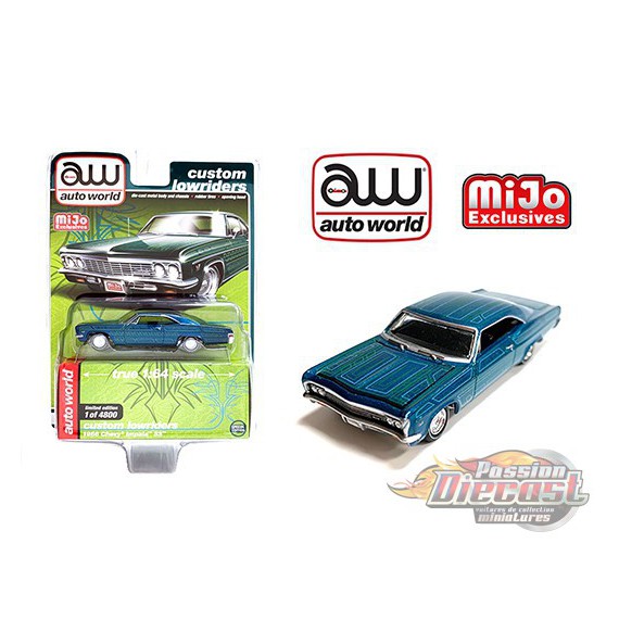 1966 Chevy Impala SS Vert métallique - Lowriders - Auto World 1/64 MiJo Exclusives - CP7740 - Passion Diecast 