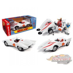 Speed Racer Mach 5 with Speed and Chim Chim figures  - 1/18 Auto World  AWSS124