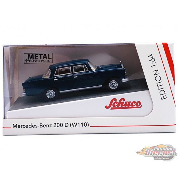 Mercedes Benz 200 D W110 Navy Blue - Schuco 1:64 - 452022200 -  Passion Diecast 