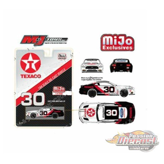 2017 Ford Mustang Texaco Racing Blanc  -  Autoworld - MiJo Exclusive  1:64 - CP7438 -  Passion Diecast 