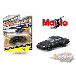 1987 Buick Grand National Noir Mat - Maisto Design Muscle 1/64 - 15494-20G - Passion Diecast 