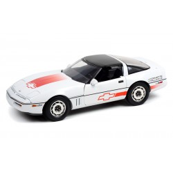 1988 Chevrolet Corvette C4  -  Challenge Race Car -  Greenlight 1/18 - White with Orange Stripes - 13596 - Passion Diecast