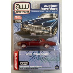 1975 Cadillac Eldorado Blue - Lowriders - CHASE CAR ULTRA RED Auto World 1/64 MiJo Exclusives - CP7720GR